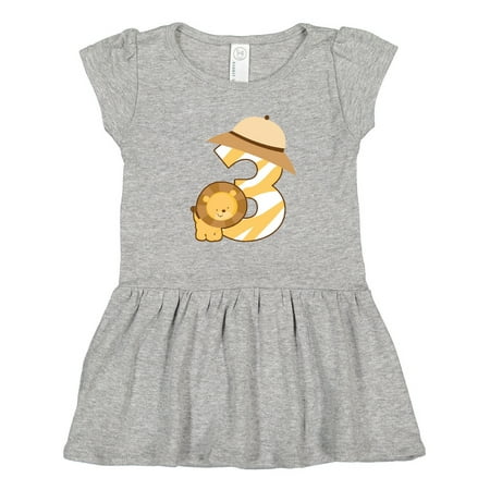 

Inktastic 3rd Birthday Jungle Safari Lion 3 Year Old Gift Toddler Girl Dress