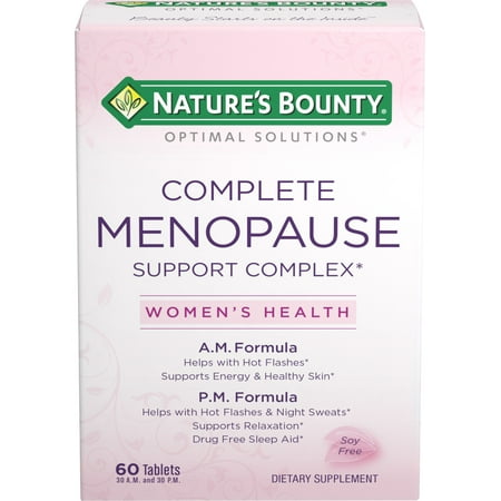 Nature's Bounty Optimal Solutions Menopause Support Complex, Helps with Hot Flashes, Supports Rest and Relaxation, Helps Convert Food To Energy, 60 (Best Supplements For Menopause Hot Flashes)