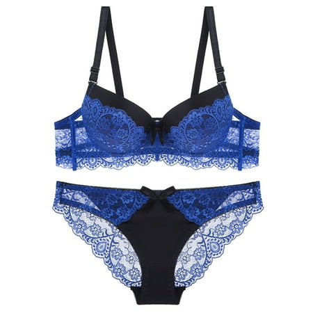 oqasdz Lingerie Sets for Women Sexy Fashionable Lace Bra Brassieres Steel Ring Lace Bra Underwear Set