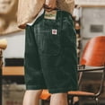 thumbnail image 4 of Corduroy Shorts for Men Casual Elastic Waist Drawstring Bermuda Shorts with Pockets, M, 4 of 5