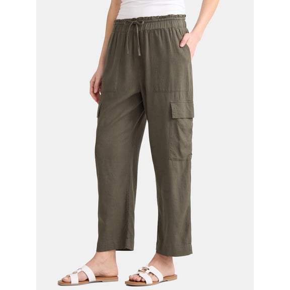 Time And Tru Olx Straight Leg Linen Pant, sizes XS-XXXL