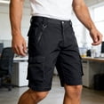 thumbnail image 3 of Shorts for Men Summer Straight Leg Stretch Knee Length Outdoor Hiking Cargo Shorts with Pockets Workwear, 3 of 7