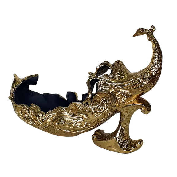 A&B Home Decorative Aluminum Peacock - 23"W x 9"L x 15"H - Gold/Black