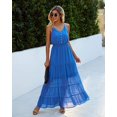 thumbnail image 3 of Vestido Maxi PRETTYGARDEN L Azul sin Mangas con Tirantes Espagueti, 3 of 4