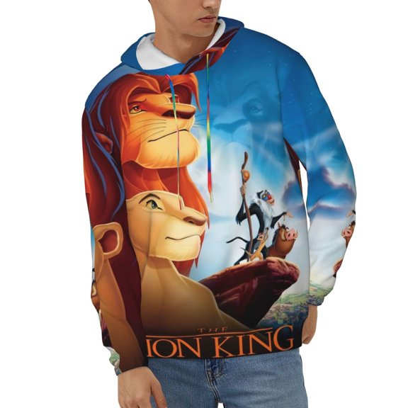 The Lion King Men's Hoodie Novelty Graphic Long Sleeve Adult Sweatshirt Casual Unisex Pullover Sweater Hooded Tracksuit