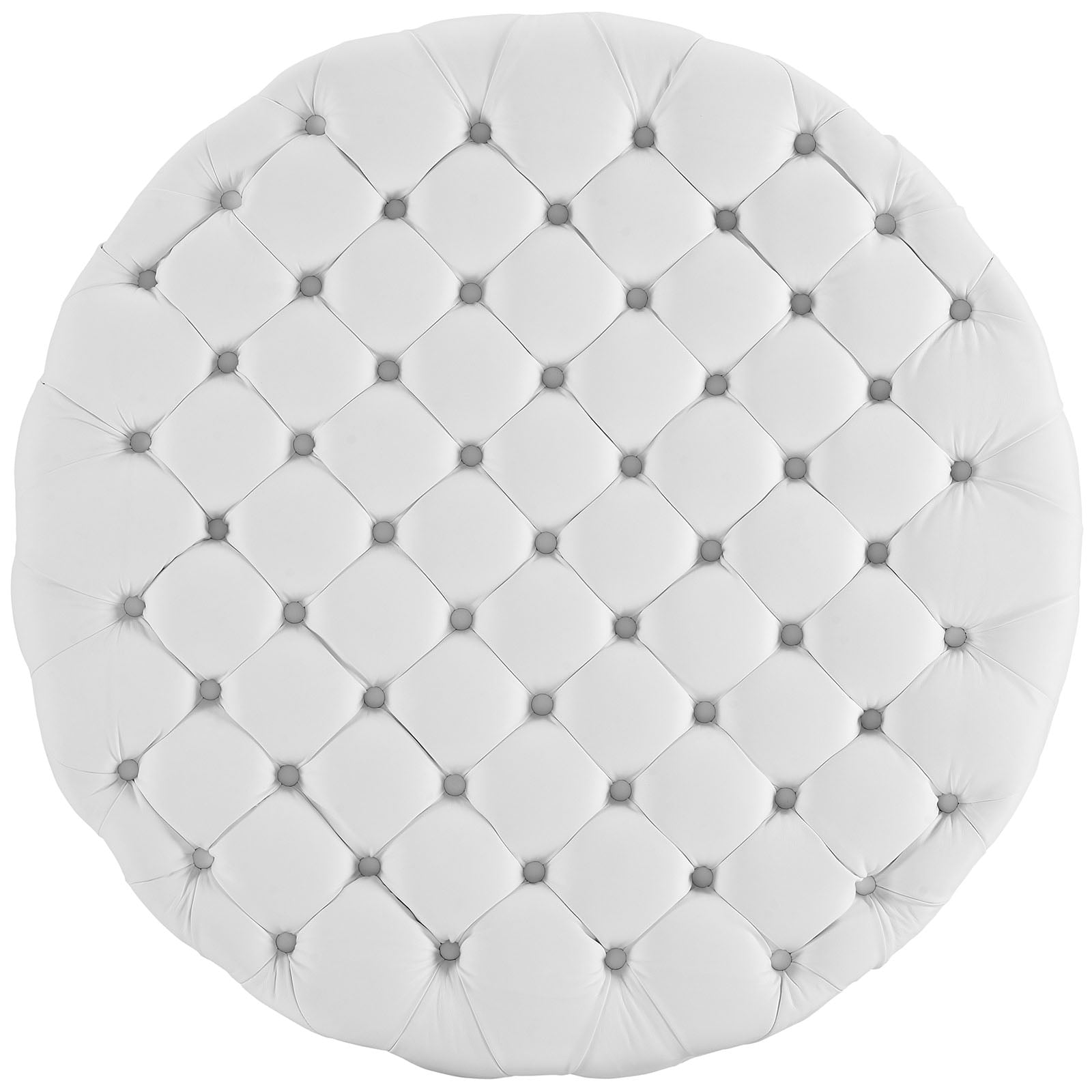 Modway Amour Modern Upholstered Vinyl and Solid Wood Ottoman in White