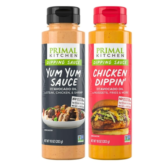 Primal Kitchen Dipping Sauces 2 Pack - Yum Yum Sauce & Chicken Dippin' Sauce