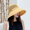 thumbnail image 3 of SPRING PARK Summer Women Sun Hat Wide Fold Up Brim Bucket Cap UV Protection Beach Wear, 3 of 8