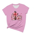 thumbnail image 4 of Hyknon Hauts pour Femmes Été Saint-Valentin Imprimé Manches Courtes Col Rond Haut/chemise Pull Doux Polyvalent pour Sortir, 4 of 4