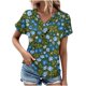 thumbnail image 1 of Tops de Algodón para Mujeres Cuello en V Moda Casual Manga Corta Primavera Verano Top para el Hogar Y Diario, 1 of 6