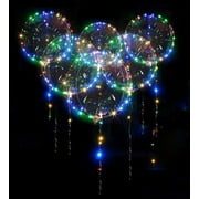 10pcs 20inch Clear Balloon Light Up Colorful Transparent Glow Bubble Party Decor