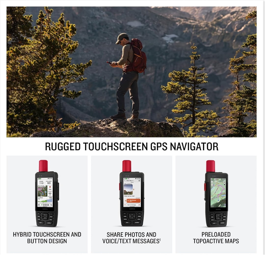 Garmin GPSMAP H1i Plus Premium Handheld GPS Navigator with inReach Technology Bundle with 128GB MicroSD Card (2 Items)
