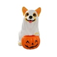 thumbnail image 6 of Corgi Ghost with Pumpkin Candy Bowl, Light-Up Halloween Puppy Statue With Pumpkin Candy Jar, Cute Resin Dog Figurine Tabletop Decor For Home Kitchen Counter Party, White, 6 of 6