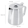 thumbnail image 5 of 350 ml milk jar stainless steel milk craft coffee latte foam pull art pot mug with lid home cafe use, 5 of 8