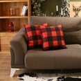 thumbnail image 3 of Christmas Plaid Decorative Throw Pillow Set of 2 Square 18" x 18" Red for Couch, Bedding, 3 of 5