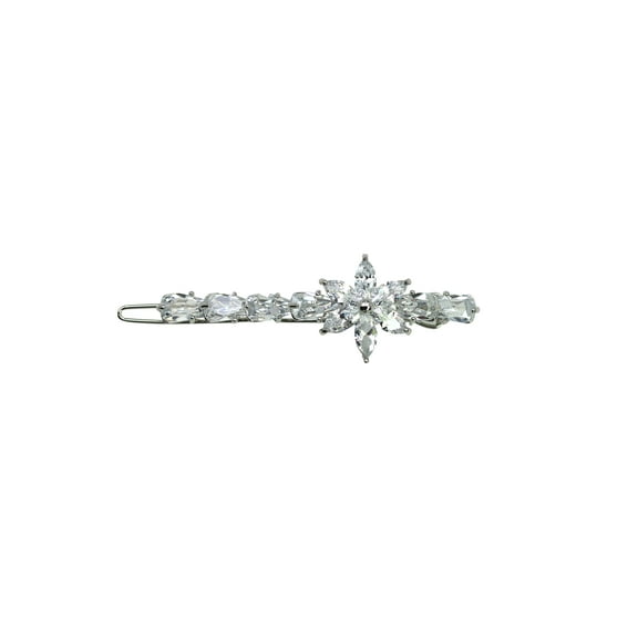 Faship Gorgeous Clear CZ Crystal Floral Hair Clip