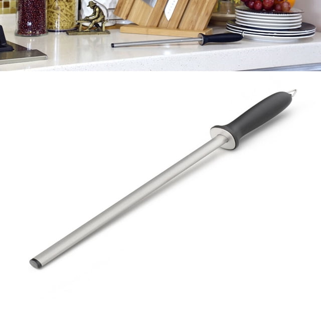 WEUVEB Carbide Sharpening Tool Steel Rod For Hunting Preparation With Ergonomic Rubber Grip 1Set