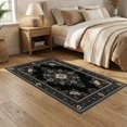 thumbnail image 2 of ODIKA 5'x7' Washable Area Rug Farmhouse Traditional Motif Delicate Border Detail Desk Dining for Small Living Room, Bedroom, Easy Care, Non-Shedding, Pet Friendly, 2 of 7