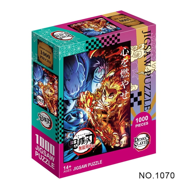 Rompecabezas de 500/1000 piezas para adultos, Demon Slayer, serie de Anime japonés, dibujos animados Kimetsu, juguetes educativos para niños, regalos