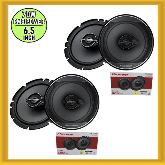 Pioneer A Series TS-A1678S 6.5" 70W Power 4 Ohms 3-way Car Speaker (2 PACK)