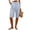 Blue, variant on Women's Bermuda Shorts Striped Cotton Linen Shorts Dressy Casual Wide Leg Beach Bottoms Summer Knee Length Beach Vacation Daily Wear Dark Blue M
