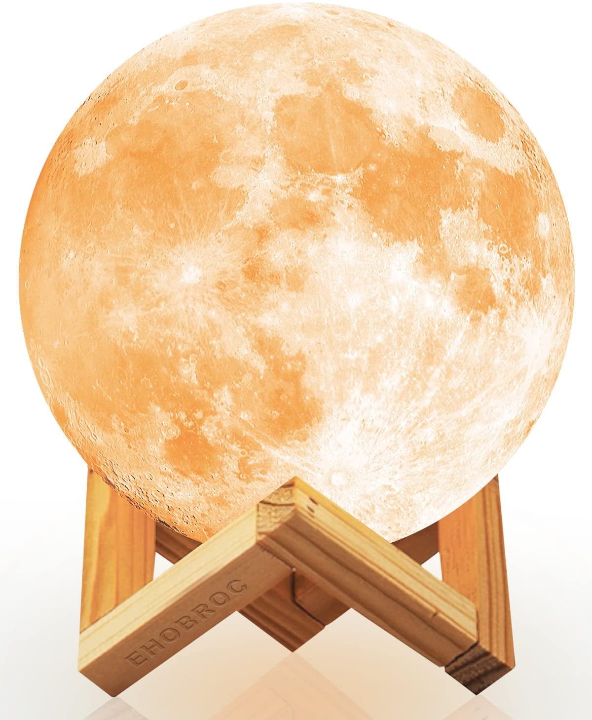 BRIGHTWORLD Moon Lamp Moon Night Light 3D Printed 4.7IN Lunar Lamp for Kids Gift 