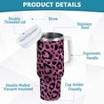 thumbnail image 4 of 40 oz Tumbler With Handle Stainless Steel Insulated Tumbler With Lid for Car Cup Holder Pink Glitter Cheetah Print, 4 of 9