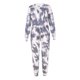 thumbnail image 1 of Pantalones de manga larga estampados sueltos de moda para mujer, traje informal de dos piezas Wmkox8yi bvn2499, 1 of 4
