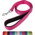 thumbnail image 1 of Nylon Dog Leash 6ft, Soft Padded Handle Pet Reflective Leashes for Medium Large Dogs Walking & Training, Hot Pink, 1 of 7