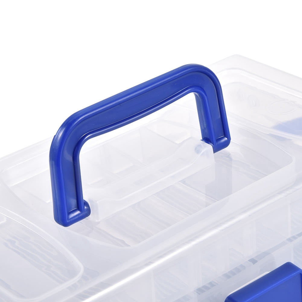 BIMZUC Portable 3-Layer Fishing Tackle Box Accessory Storage Holder with Detachable Dividers for Lures Hooks Baits (11.8 inches / 30 cm) - Multi-Compartment Organizer Organizer for Anglers