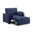 thumbnail image 2 of Nantucket Pull-Out Chenille Sleeper Sofa with Accent Pillows, Twin Size, Navy, 2 of 6