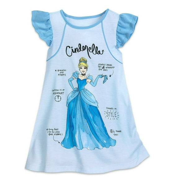 Disney Store Princess Cinderella Short Sleeve Nightgown Pajama Girl Size 5/6
