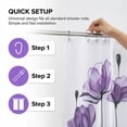thumbnail image 2 of Unique Bargains Shower Curtain Waterproof Sets with Hooks Purple 71"W x 71"L, 2 of 7