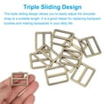 thumbnail image 3 of Uxcell Metal Tri-glide Slide Buckle, Zinc Alloy Adjuster Sliders Webbing Strap Fasteners for Bag Belt Dog Bronze 25mm, 3 of 7