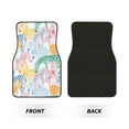 thumbnail image 2 of Honeii Zebra Colourful Print Car Foot Mat Four-Piece Set - Front & Rear Universal Car Floor Mats for SUVs, Trucks, Sedans, 2 of 7