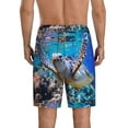 thumbnail image 4 of Lsque Sea Turtle Swims Mens Sleep Pajama Shorts,Short Pajama Pants, Cotton Ultra-Soft Knit-4X-Large, 4 of 9