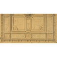 thumbnail image 2 of Jules-Edmond-Charles Lachaise 14x9 Black Ornate Wood Framed Double Matted Museum Art Print Titled: Design for Half of a Ceiling Decoration, Fontainbleau (1867), 2 of 5