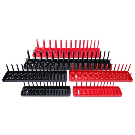 

price crash 6PCS Metric/Inch Socket Holder Organizer Multifunction Plastic Socket Storage Rack Tray