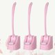 thumbnail image 5 of 3pcs Toilet Brush with Base Blind Angle Cleaning Long Handle Corner Brush (Pink), 5 of 5