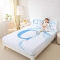 thumbnail image 3 of Manfei Romantic Dreamy C Personalized Initial Full Size Sheets 4-Piece for Girls Kids,Teens Women Kawaii Bow Tie Letter Bed Sheets,Ultra Soft Home Decor, 3 of 5