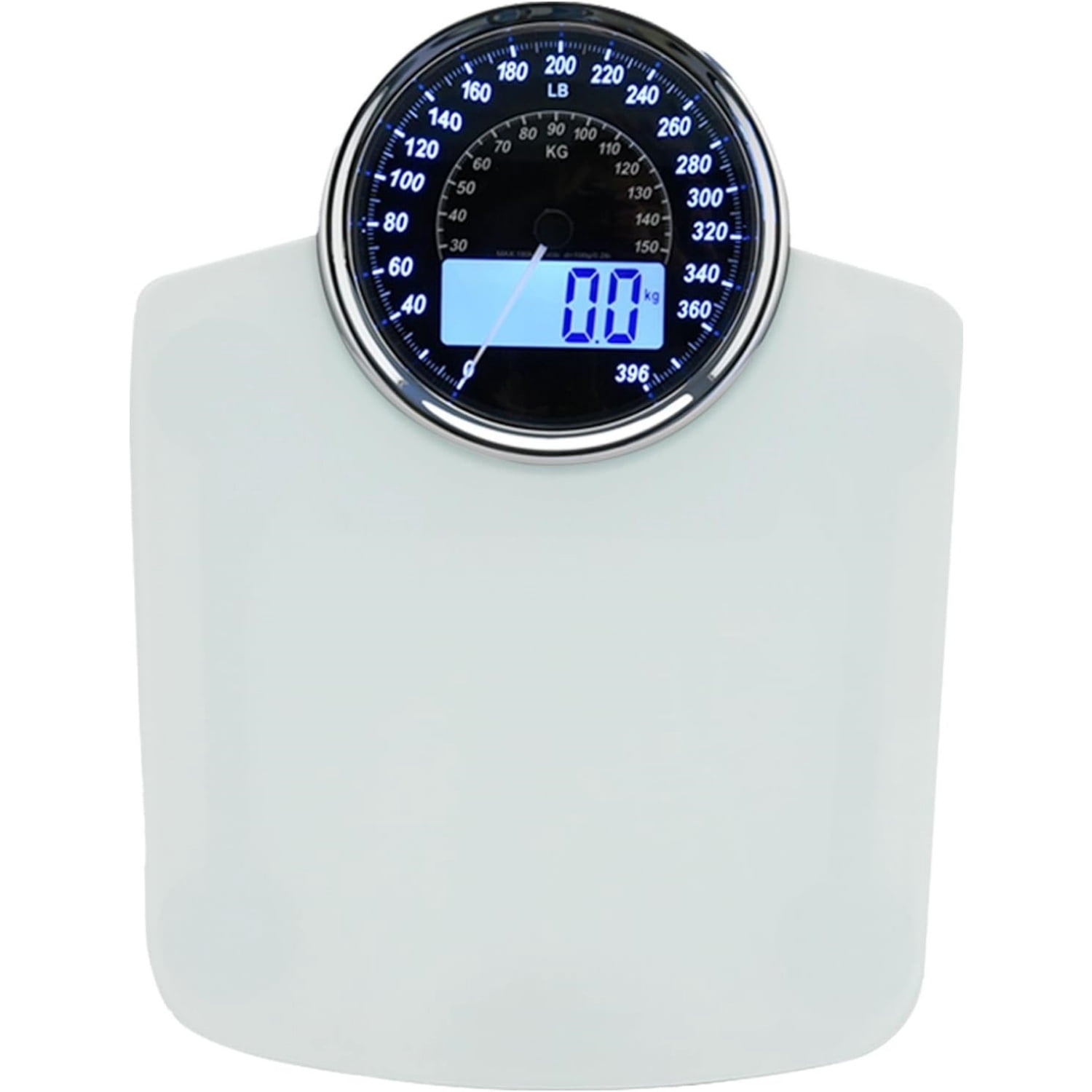 Highly Advance 2-in-1 Digital & Analog Weighing Scale for Body Weight-400lbs, 4 High Precison GX Sensor Accurate, Thick Tempered Glass, Extra Large Display (White)