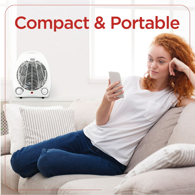 BLACK+DECKER Portable Heater for Rooms up to 161 Sq. Ft., Oscillating Space  Heater & Heater for Bedroom with Overheat Protection, Small Heater with