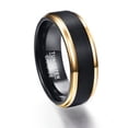 thumbnail image 2 of Black Face Gold Side Tungsten Steel Ring Men's Ring Jewelry, 2 of 5