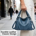 thumbnail image 2 of Sunyuer Vintage Hobo Bag for Women, Large Capacity PU Soft Leather Slouchy Tote Purse Single Shoulder Crossbody Handbag, 2 of 6
