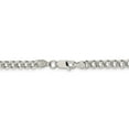 thumbnail image 3 of Solid 925 Sterling Silver 4.5mm Pave Curb Cuban Chain Necklace - with Secure Lobster Lock Clasp 24", 3 of 6