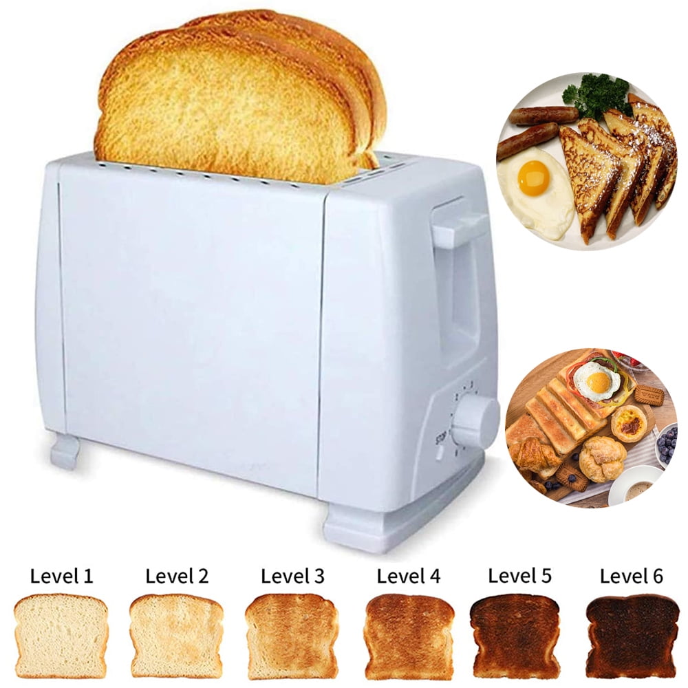Peach Street 2 Slice Toaster Compact Bread Toaster with Digital Countdown,  Wide Slots, Auto-Pop Stainless Steel, 6 Browning Levels, Removable Crumb