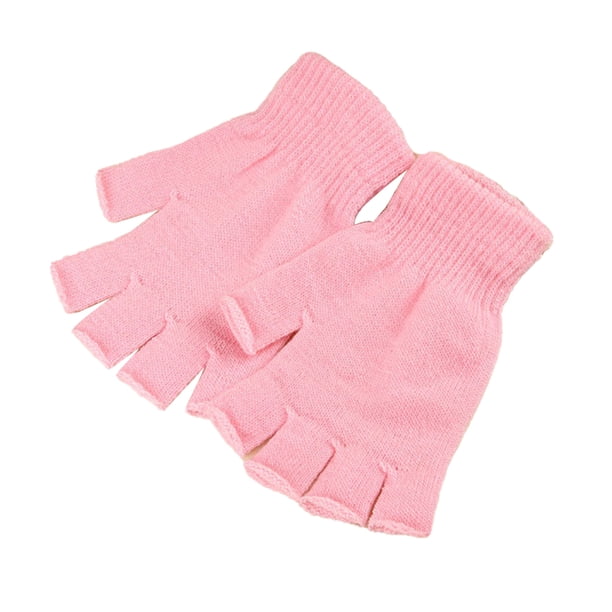 Qarigey Manoplas de punto de invierno Adultos Envoltura Cubierta Moda Manos Calentador Manopla Accesorio de ropa Adultos de invierno Medios guantes gris guantes y mitones Rosa claro Qarigey AP011266-11B