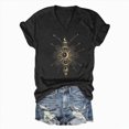 thumbnail image 5 of Paguaki T Shirts for Women Short Sleeve V Neck Fashion Casual Printed Graphic Trendy Tee Top, 5 of 9