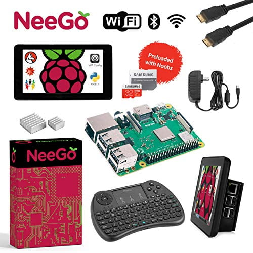 Official Case /& 6ft HDMI Cable /& Keyboard 32GB SD Card Raspberry Pi 3 B+ 2 Heatsinks Complete Set Includes Raspberry pi Motherboard B Plus Ultimate Kit Power Supply 7/” Touchscreen Display