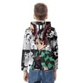 thumbnail image 2 of Demon Slayer Youth Hoodies Boys Girls 3D Printed Sweatshirt Fall Winter Clothes Long Sleeves Pullover Sweater L, 2 of 6
